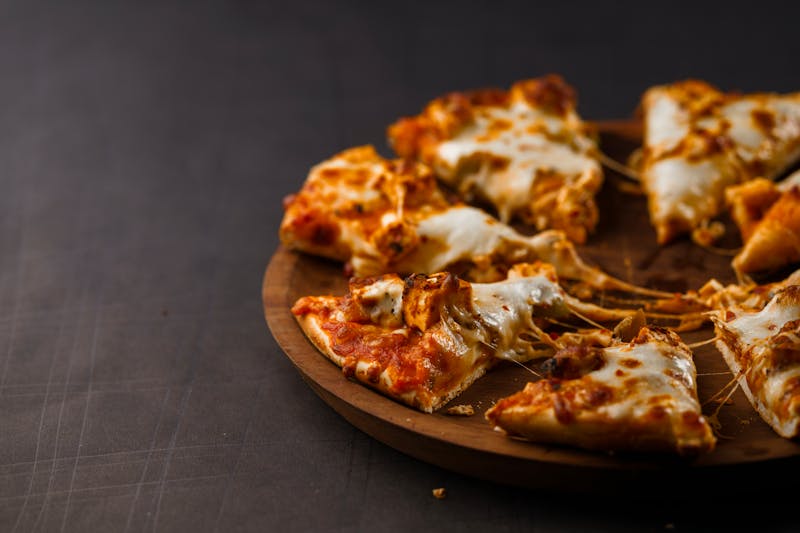 Four Cheese pizza with mozzarella, gorgonzola, fontina and parmesan